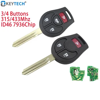 OkeyTech 315 МГц 433 МГц Автомобильный Дистанционный ключ Для Nissan Rogue Versa Tiida 2008 2009 2010 2012 2013 2014 2015 2016 ID46 Чип CWTWB1U751