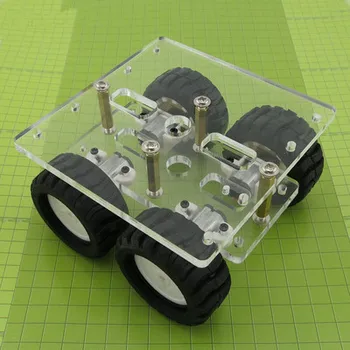 Платформа шасси автомобиля-робота 4WD 90*90 мм с 4x N20 Мотор-редуктором DIY Интеллектуальная модель транспортного средства Танк