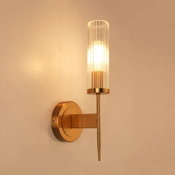 Европейский Золотой настенный светильник Led 5 Вт для домашнего декора Спальни, гостиной, украшения из светлого металла, стекла, прохода, коридора, внутреннего бра