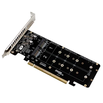 Двусторонняя 4-Дисковая NVME RAID-карта PCIEx16 - M.2 M-Key NVMEx4SSD 2U Серверный адаптер расширения RAID-массива Разделенная карта