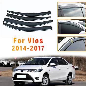 Погодный щит, Солнцезащитный козырек от дождя, тенты для Toyota Vios XP150 2014 2015 2016 2017, Автоаксессуары, автомобильный стайлинг 4 шт.