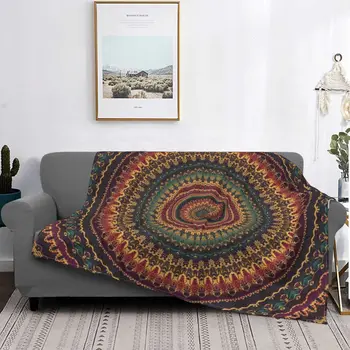 Фланелевое одеяло с рисунком Мандалы, весенне-осеннее многофункциональное мягкое Одеяло в стиле буддизма и хиппи, Постельные принадлежности, офисный коврик