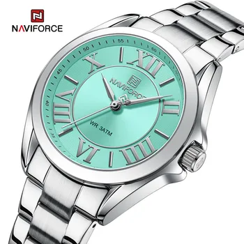 Лучшие Женские часы NAVIFORCE от бренда NAVIFORCE, роскошные модные кварцевые часы для дам, Элегантные водонепроницаемые наручные часы, подарок для девочки