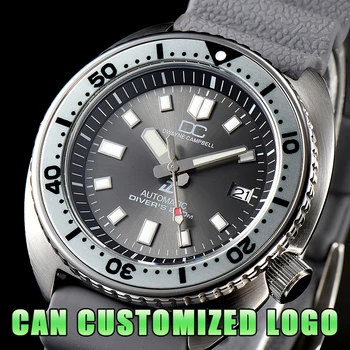 Can Изготовленный на заказ логотип 42 мм Серебристые Мужские Автоматические часы Japen NH35 Механизм Сапфировые водонепроницаемые наручные часы Брендовые роскошные часы