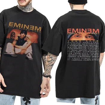 Eminem Anger Management Tour 2021 Футболка Винтажные Футболки Harajuku Funny Rick С коротким рукавом Для Мужчин И Женщин, Трендовая футболка Для Уличных Подростков
