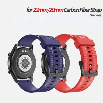 ремешок из углеродного волокна 22 мм 20 мм для Samsung Galaxy Watch 4/Huawei Watch 3/GT2, деловой спортивный браслет, браслет для Amazfit GTR 3