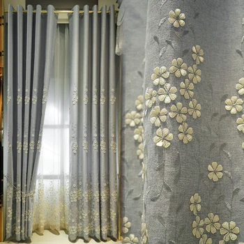 Современная минималистичная гостиная с вышитыми занавесками, занавески для спальни, Тянь Юаньцин, Новая атмосфера