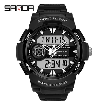 SANDA Бренд C-Shock Стиль Военные часы Мужские Армейские спортивные Электронные наручные часы Мужские 50 м Водонепроницаемые модные часы Мужские Masculino