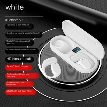 Беспроводная Заушная гарнитура Bluetooth Наушники с костной проводимостью с цифровым дисплеем Для работы в офисе Наушники с шумоподавлением