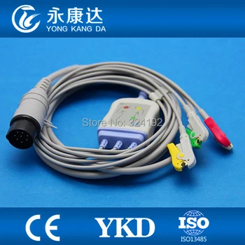 Бесплатная доставка, совместимый с Nihon Kohden цельный кабель для ЭКГ пациента серии с выводами, 8-контактный кабель для ЭКГ