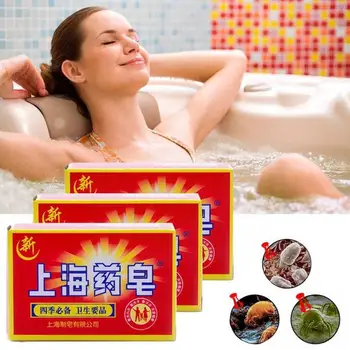 90 г Шанхайского Лечебного мыла для ванны, шампуня для борьбы с маслом, мыла для удаления клещей и очищения F5A2
