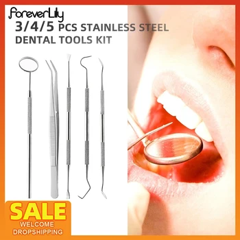 Инструменты для чистки зубов из нержавеющей стали, набор инструментов для чистки зубов, Пинцет, Щуп, Серповидный скалер, набор для ухода за полостью рта