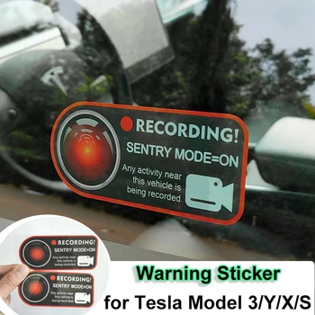 для Tesla Model 3 Y Предупреждающая Наклейка Model S X Invader Sentinel Режим Караула Статические Автомобильные Наклейки Электростатические Аксессуары 2023