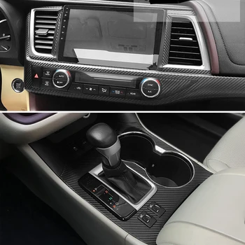 Для Honda Highlander 2015-2021 Внутренняя Центральная панель управления Дверной ручкой 3D Наклейки Из углеродного волокна, Наклейки для стайлинга автомобилей, Аксессуары