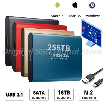 Высокоскоростной 4 ТБ, 1 ТБ SSD sata 2280, 2 ТБ Портативный внешний твердотельный накопитель с интерфейсом USB3.1, Мобильный Диско-Дуро для ноутбука PS4 PS5