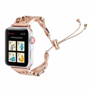 Ремешок для Apple Watch браслет Love выдолбленный ремешок из нержавеющей стали для 49мм45мм44мм42мм41мм40мм38мм стальной ремешок для Iwatch
