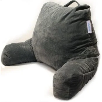 Подушка для чтения ComfortSpa для кровати взрослого размера, Подушка для спинки с подлокотниками, карманами и моющимся чехлом; Используется в качестве подушки для кровати