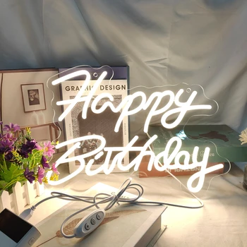 С Днем Рождения светодиодный неоновый Пользовательский ночник Знак Украшения для вечеринки по случаю дня рождения Подарки на день рождения для маленьких детей, чтобы отпраздновать тег геймера