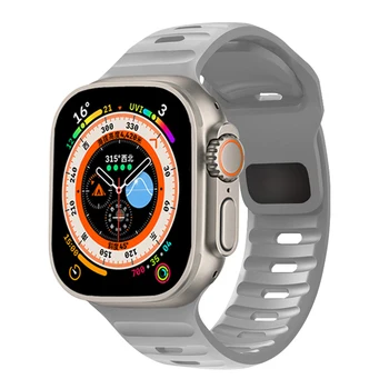 Силиконовый ремешок Для Apple Watch Ultra Band 49 мм 44 мм 45 мм 42 мм спортивные ремешки correa Ремешок Для Часов браслет iwatch Serises 8 7 6 5 se