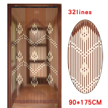 32-линейная антикварная деревянная занавеска для спальни кофейного цвета