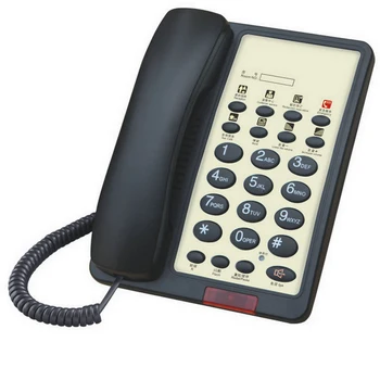 Проводной стационарный телефон с идентификатором вызывающего абонента, двойной системой DTMF /FSK, регулируемой громкостью, громкой связью для гостиничных номеров