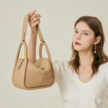Новая темпераментная сумка-тоут из воловьей кожи, универсальная стильная сумка через плечо для женщин