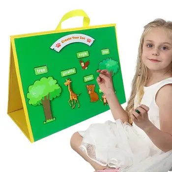 Складная фетровая доска для рассказов Игрушки Монтессори Доска для рассказывания историй Двусторонняя обучающая доска для раннего обучения малышей