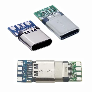 5-20 штук Разъем USB 3.1 Type C, 14-Контактный Разъем, 24-Контактный Штекер, Сквозные Отверстия на печатной плате, Разъем USB-C, Порт питания