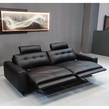 Диван-качалка из натуральной кожи MINGDIBAO, Итальянский кожаный диван, Секционный диван с креслом руководителя, Электрические кресла-качалки