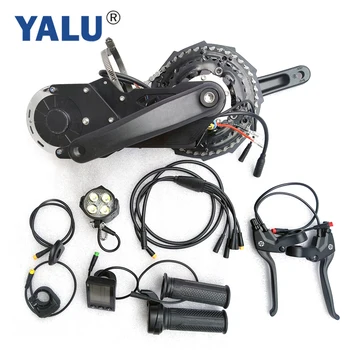 ДВИГАТЕЛЬ YALU (бесщеточный двигатель) Новый дизайн 500 Вт/800 Вт 48 В Комплект для переоборудования электрического велосипеда с кривошипно-шатунным двигателем среднего привода
