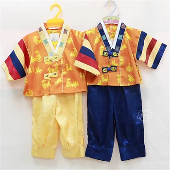 Винтажная одежда Ханбок, Летняя Новая одежда, Костюм-двойка Для мальчиков, костюм Дэ Чжан Гым Ханбок, Детский костюм 0-5 лет на День рождения
