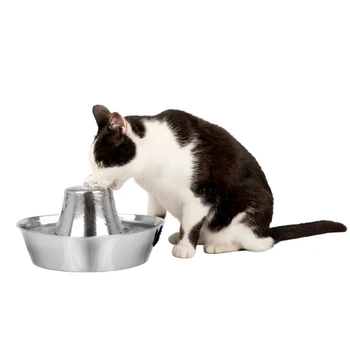 Фонтан для домашних животных из нержавеющей стали, автоматическая миска для воды для собак и кошек, 60 унций