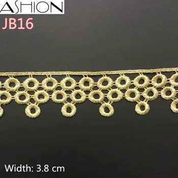 3 Ярда 3,8 см Красивая сетчатая ткань с золотым кружевом, вышитые принадлежности для шитья, лента JB16 
