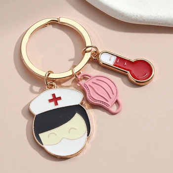 Новый брелок для ключей от Доктора, кольцо для ключей с термометром для медсестры, брелки для ключей для медицинского персонала, Сувенирные подарки для женщин, мужчин, ювелирные изделия ручной работы