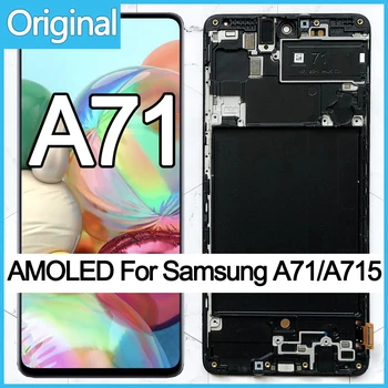 Оригинальный AMOLED Для Samsung Galaxy A71 ЖК-сенсорный Дигитайзер Сенсор Стекло В Сборе Для Samsung A71 Дисплей A715 A715F A715FD OEM