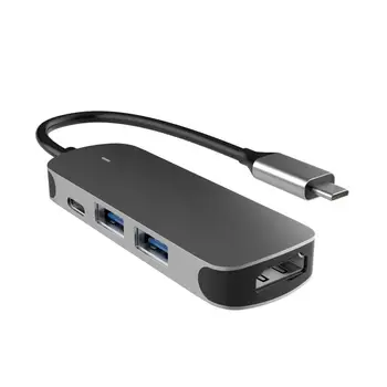 Концентратор USB 3.0 4 в 1 с зарядкой Type-C, HDMI PD мощностью 60 Вт - Многофункциональная док-станция для Xiaomi Lenovo Macbook Pro 13 15 Air