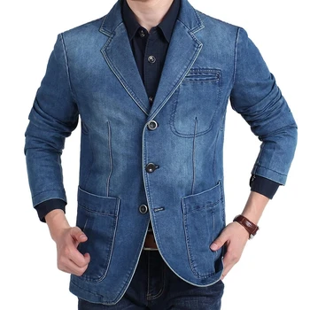 Мужская джинсовая куртка 2022 модный хлопковый винтажный костюм, пальто, мужское синее пальто, джинсовая куртка
