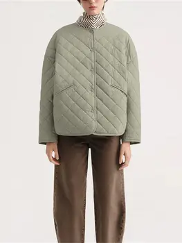 Argyle Silhouette Parkars, Женская однобортная куртка с круглым вырезом Спереди и длинной сзади, осень 2023 г.
