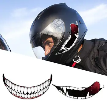 Наклейки на мотоциклетный шлем Самоклеящиеся Индивидуальные зубы Декоративные наклейки для автомобиля Автостайлинг Аксессуары для украшения автомобиля
