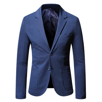 M-6XL Темно-синий Мужской деловой повседневный Блейзер, профессиональное платье, одноместный костюм в западном корейском стиле, куртка