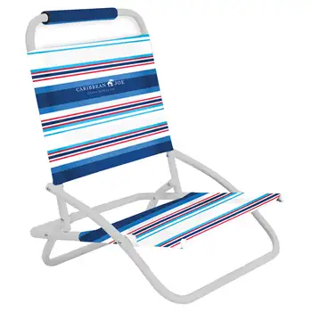 Однопозиционный складной пляжный стул в синюю/красную полоску, складной стул, складные стулья для пляжа