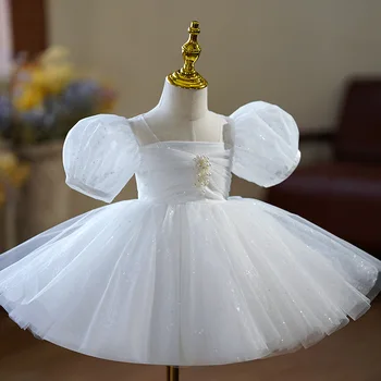 Платье с пайетками для девочек, Элегантные Платья Принцессы для малышей на День Рождения, платья для Свадебной вечеринки, детская юбка, Одежда для Крещения