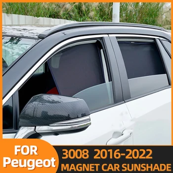 Для Peugeot 3008 P84 2016-2023 Магнитные Автомобильные Шторы На Окна Солнечный Солнцезащитный Козырек Теневая Сетка Стекло Затенение Защита От Солнца