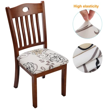 Комплект съемных чехлов для стульев из моющегося эластичного спандекса, современный защитный чехол для стульев с принтом, Кухонный шезлонг для ресторана