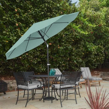 10-футовый зонт для патио с автоматическим наклоном, пыльно-зеленый