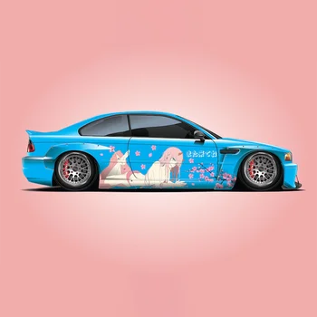 Ливрея автомобиля Zero Two из японского Аниме Darling в стиле манги FranXX Боковая обертка Автомобиля Литая виниловая обертка Наклейка универсального размера