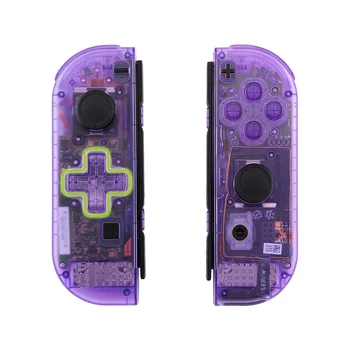 Сверхпрочный Прозрачный корпус контроллера Atomic Purple (версия D-Pad) с полным набором кнопок для Nintend Switch JoyCon и OLED JoyCon