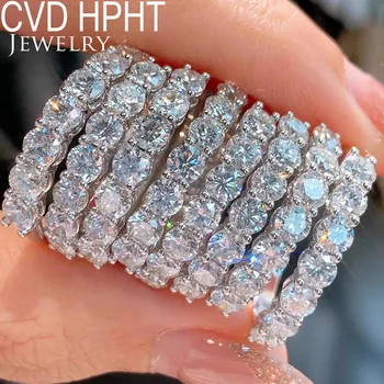 Au75018k Белое золото Настоящее CVD HPHT каждое использование 0,1 карата или 0,2 карата D-E VS1 Круглое Бриллиантовое кольцо с лабораторным бриллиантом Growm