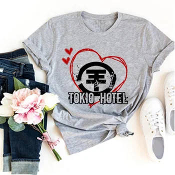 Tokio Hotel Tee женская уличная дизайнерская футболка с аниме для девочек, одежда 2000-х годов