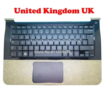 Подставка для рук и клавиатура для ноутбука Samsung NP900X3A 900X3A Английский, США, Великобритания, Великобритания BA75-03260A С Сенсорной панелью и Динамиком С Подсветкой Новый